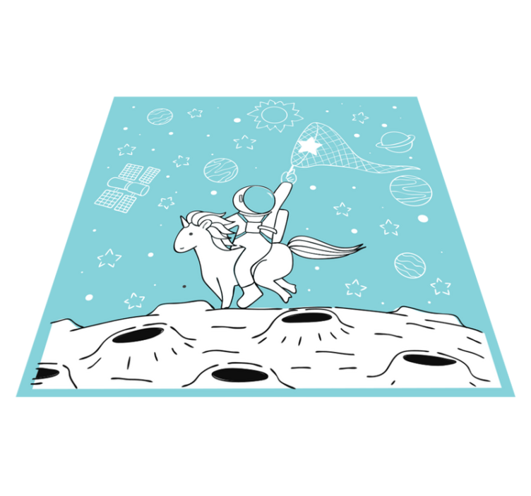 Space Adventure Motif gaming vinyl rug - TenStickers