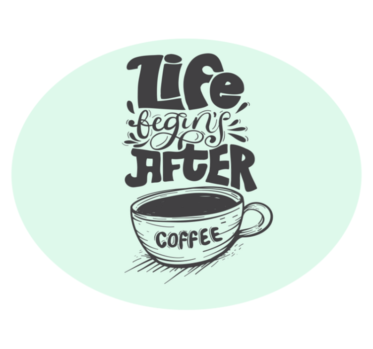 Coffee Quote Motif custom vinyl rug - TenStickers