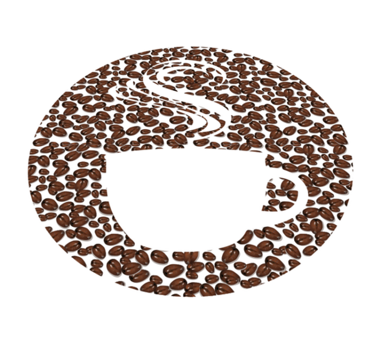 cu of coffee with coffee beans modern rug - TenStickers