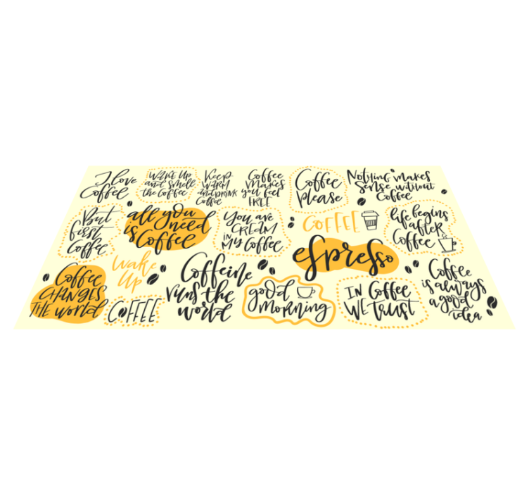 Coffee Love Expresso custom vinyl rug - TenStickers