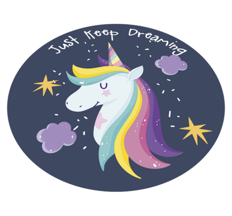 Keep Dreaming Unicorn kids vinyl rug - TenStickers