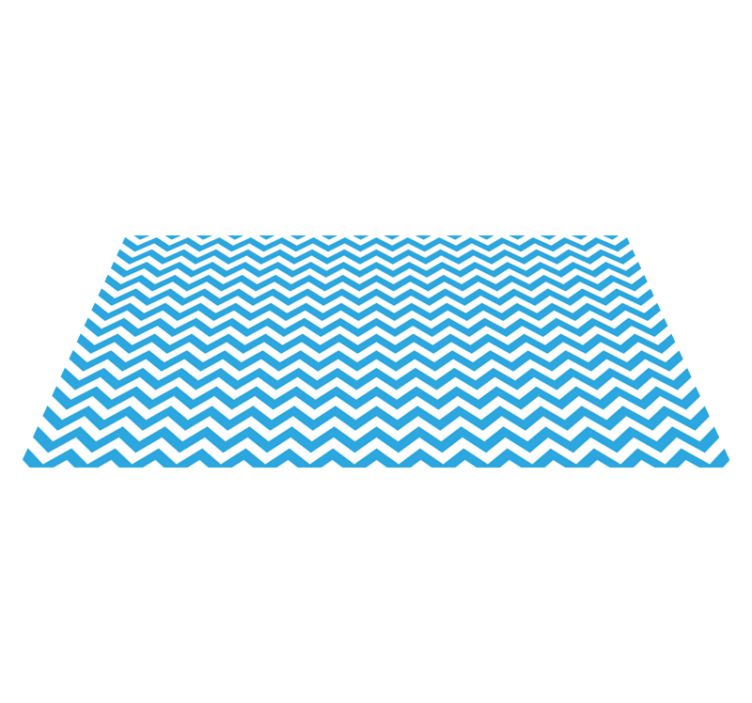 Blue and White Zig Zag vinyl rug - TenStickers