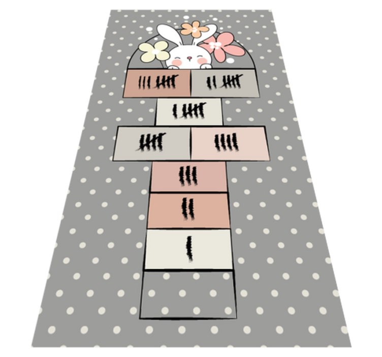 Nordic rabbit hopscotch game mat - TenStickers