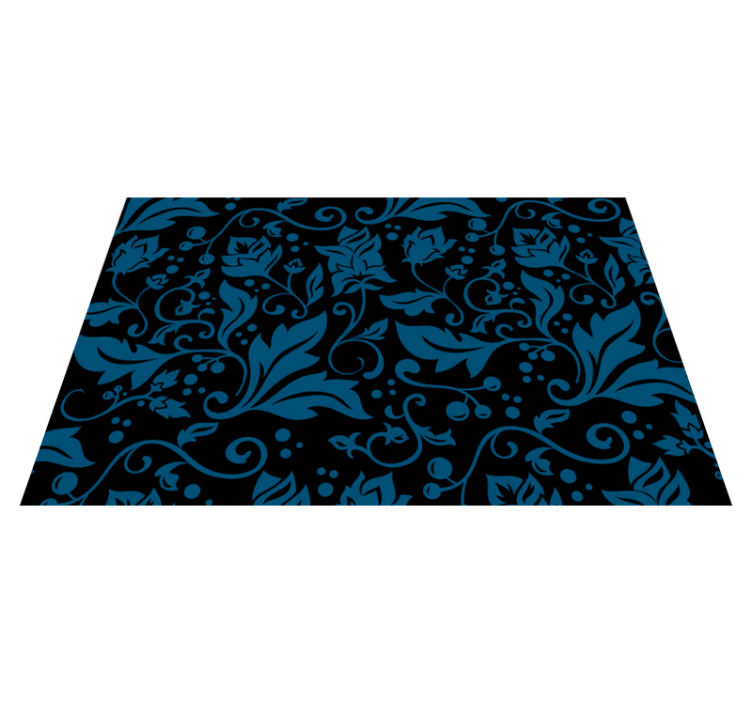 Floral Swirl Emblem floral vinyl rug - TenStickers