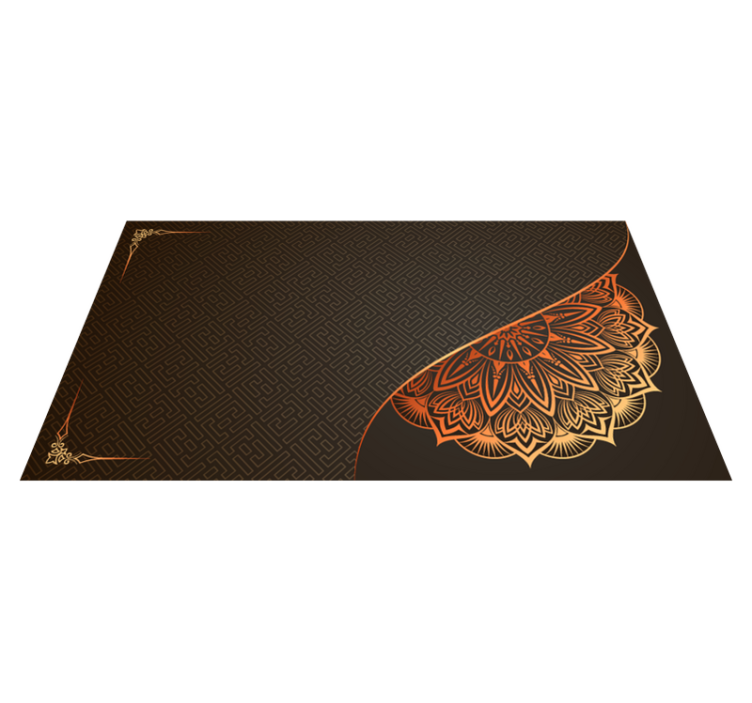 Mandala vinyl rug with corner mandala design - TenStickers