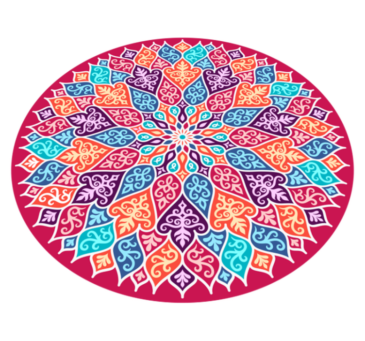 Colorful mandala design mandala vinyl rug - TenStickers