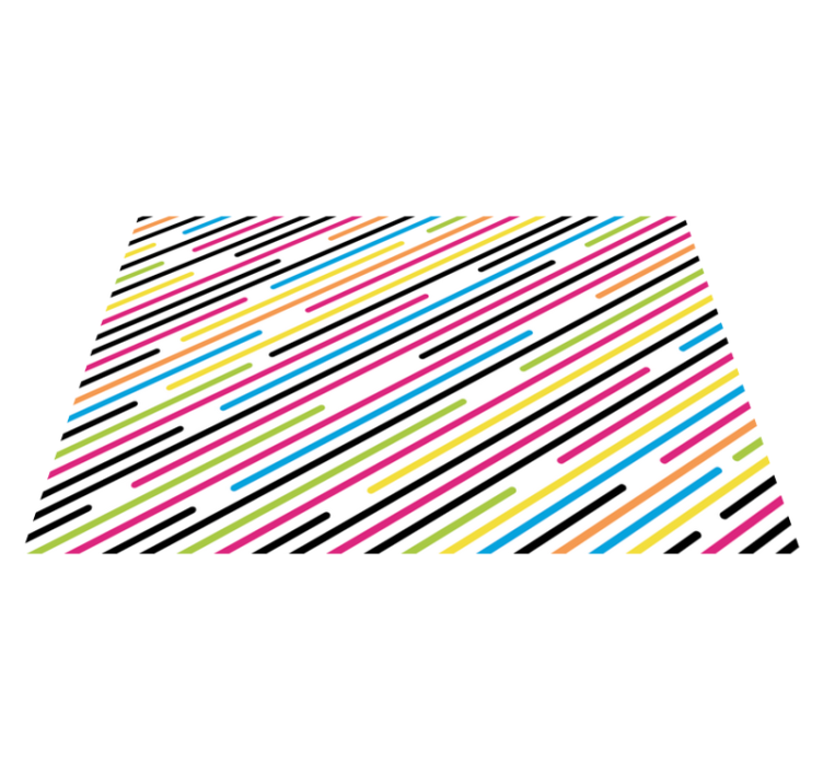 Vibrant Angular Lines stripes vinyl rug - TenStickers