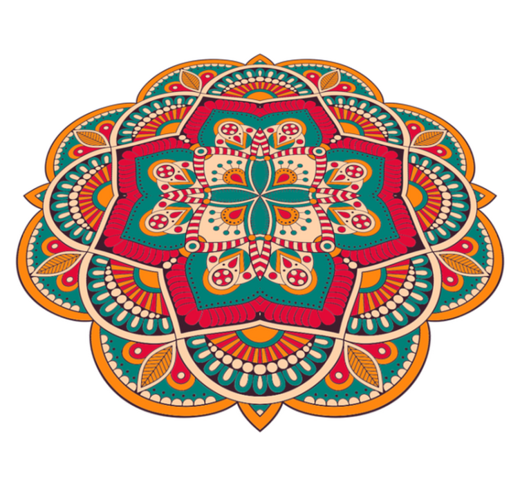 Lively colorful design mandala vinyl rug - TenStickers