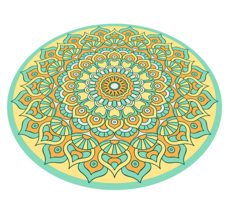 Mandala vinyl rug in circular shape - TenStickers