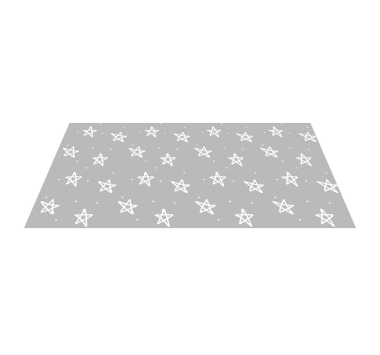 Silver Star Pattern kids vinyl rug - TenStickers