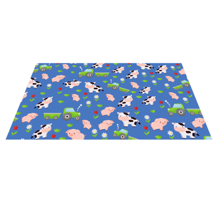 Playful Farmyard kids vinyl rug - TenStickers