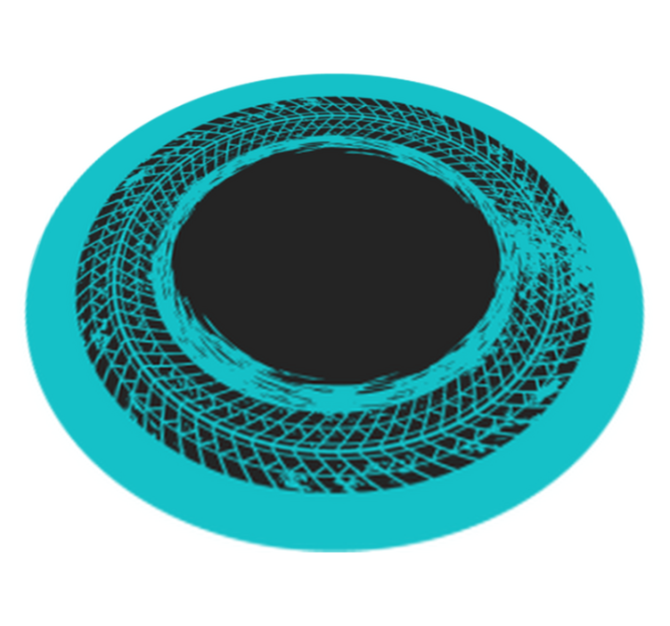 Circular Turquoise Swirl stripes vinyl rug - TenStickers