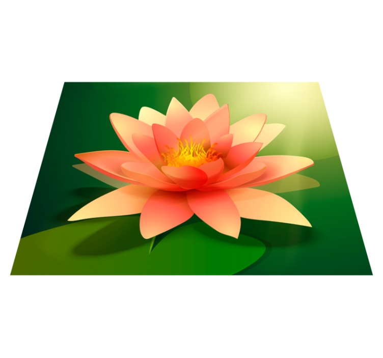 Blooming Lotus floral vinyl rug - TenStickers
