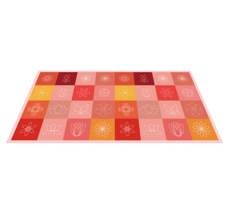 Blooming Gradient Array floral vinyl rug - TenStickers