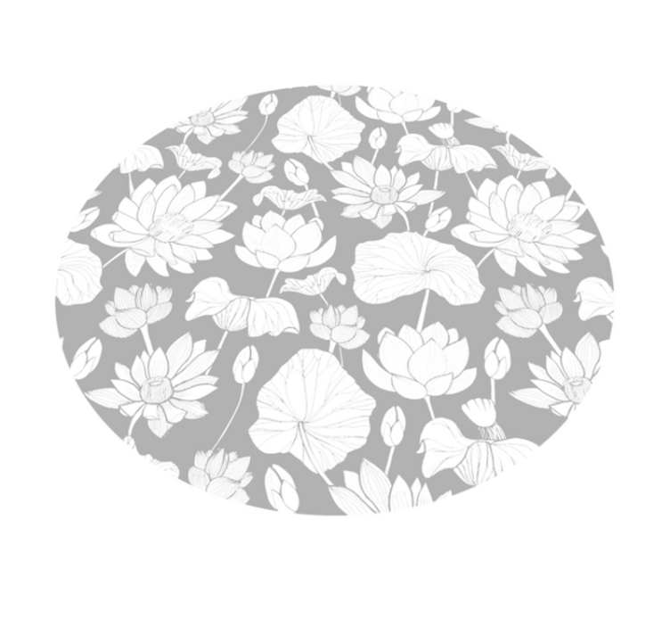 Floral Single Color floral vinyl rug - TenStickers