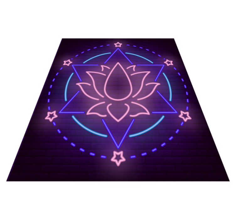 Mandala vinyl rug neon mandala design - TenStickers