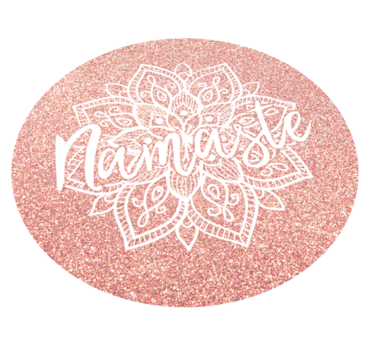 Mandala vinyl rug with namaste design - TenStickers