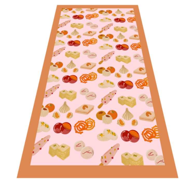 Indian cuisine cartoon kitchen floor tiles - TenStickers