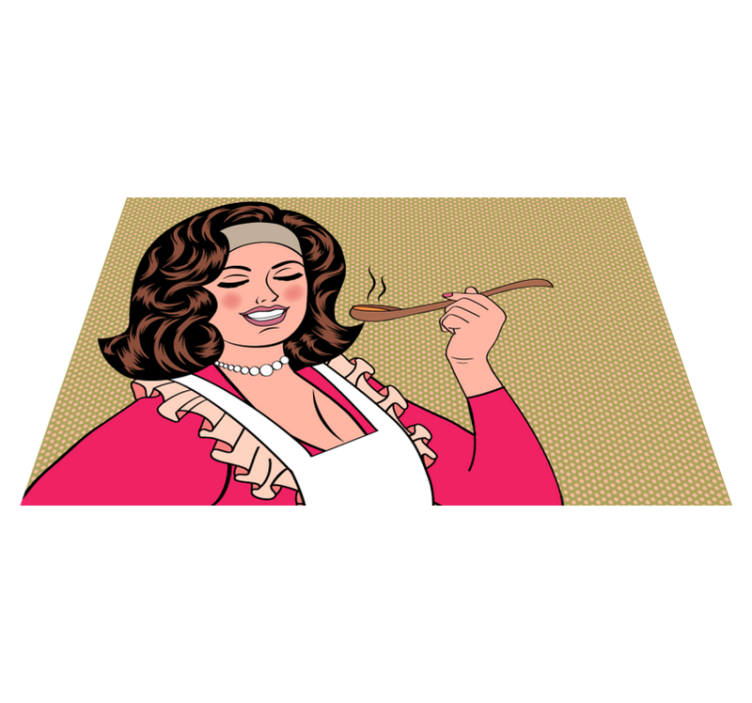 Cooking Cartoon Character kitchen vinyl rug - TenStickers