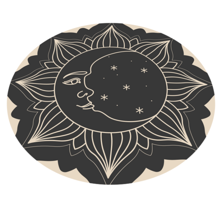 Sun and Moon mandala vinyl rug - TenStickers