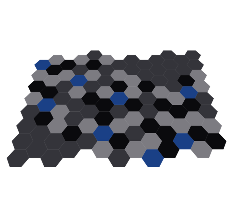 Modern Blue and trey geometric rugs - TenStickers