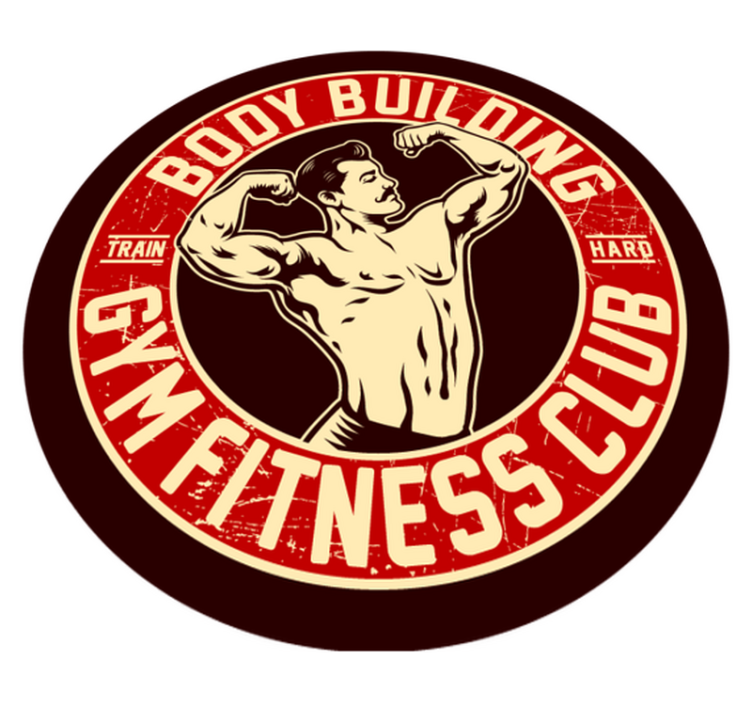Fitness Club Emblem teenage bedroom vinyl rug - TenStickers