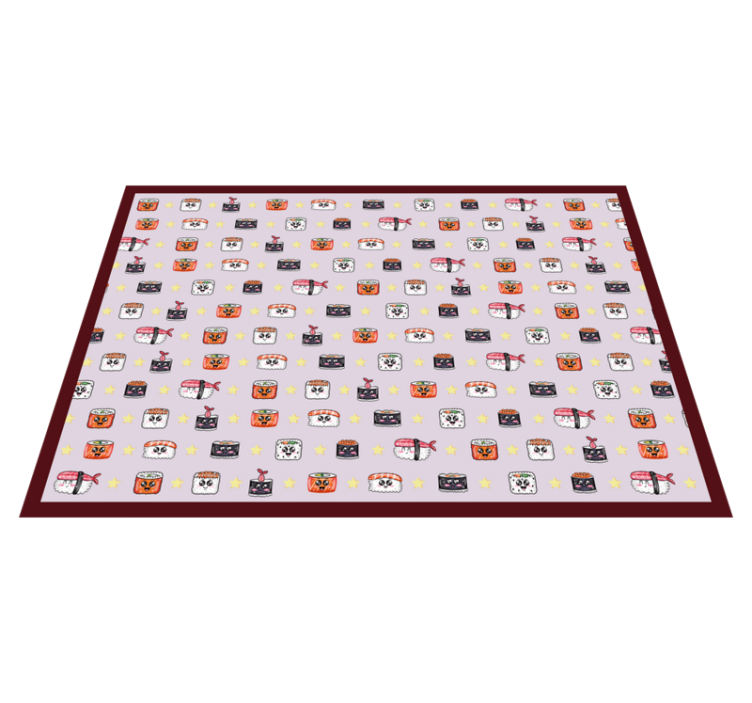 Sushi Cartoon Pattern kids vinyl rug - TenStickers
