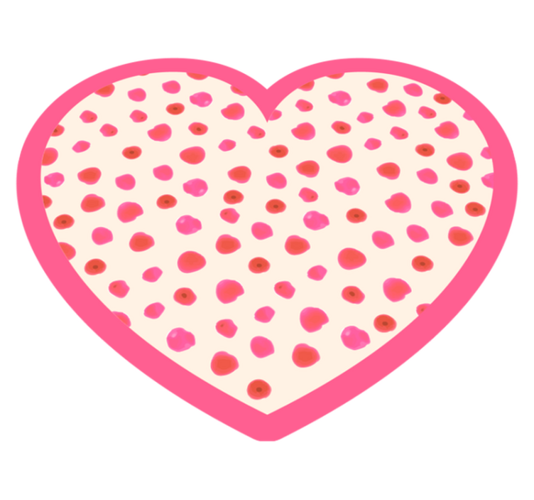 Heart Polka Dots kids vinyl rug - TenStickers