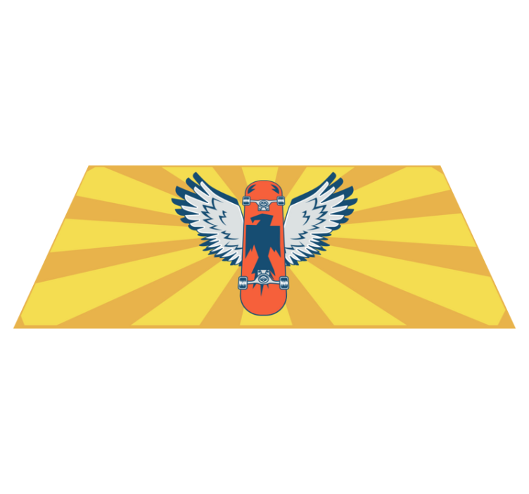 Orange skateboard teen vinyl rug - TenStickers