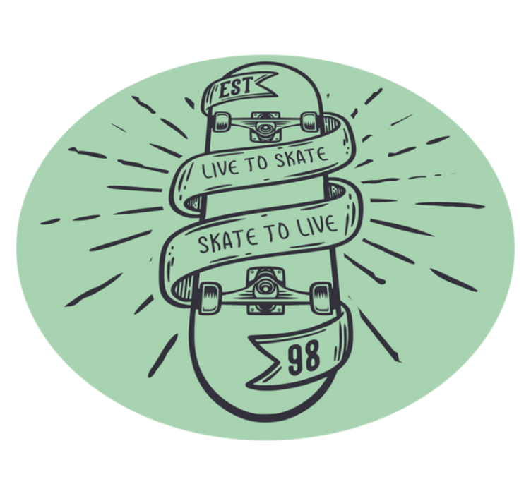 Skate to Live teen vinyl rug - TenStickers