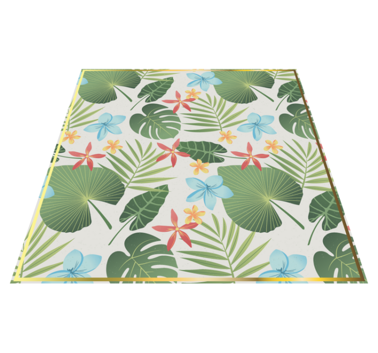 Floral vinyl rug tropical floral design - TenStickers