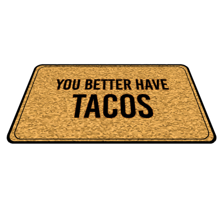Tacos Welcome Message custom vinyl rug - TenStickers