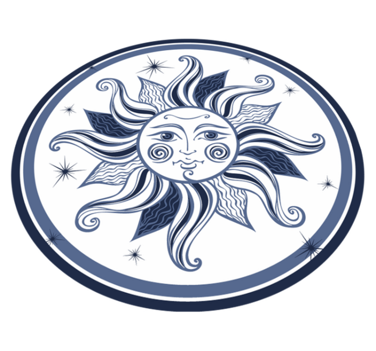 Celestial Sun Pattern teenage bedroom vinyl rug - TenStickers