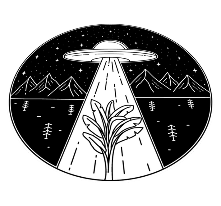 Alien Abduction Scene gaming vinyl rug - TenStickers
