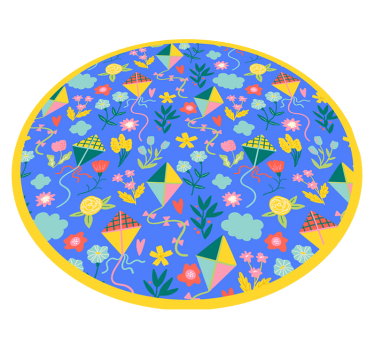 Floral Kite Concept floral vinyl rug - TenStickers