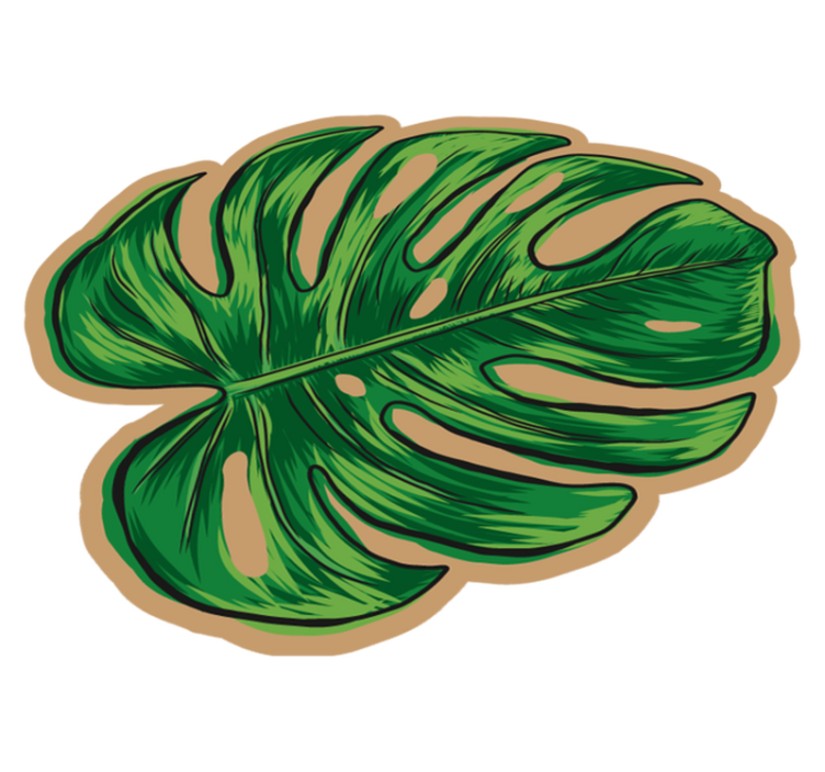 Tropical Leaf Shape floral vinyl rug - TenStickers