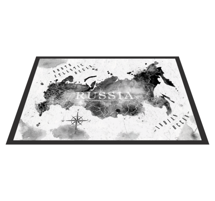 Monochromatic Global Map world map vinyl rug - TenStickers