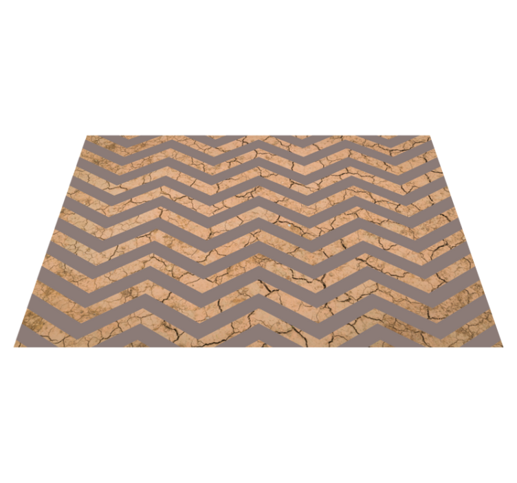 Zig- Zag Brown Mud vinyl rug - TenStickers