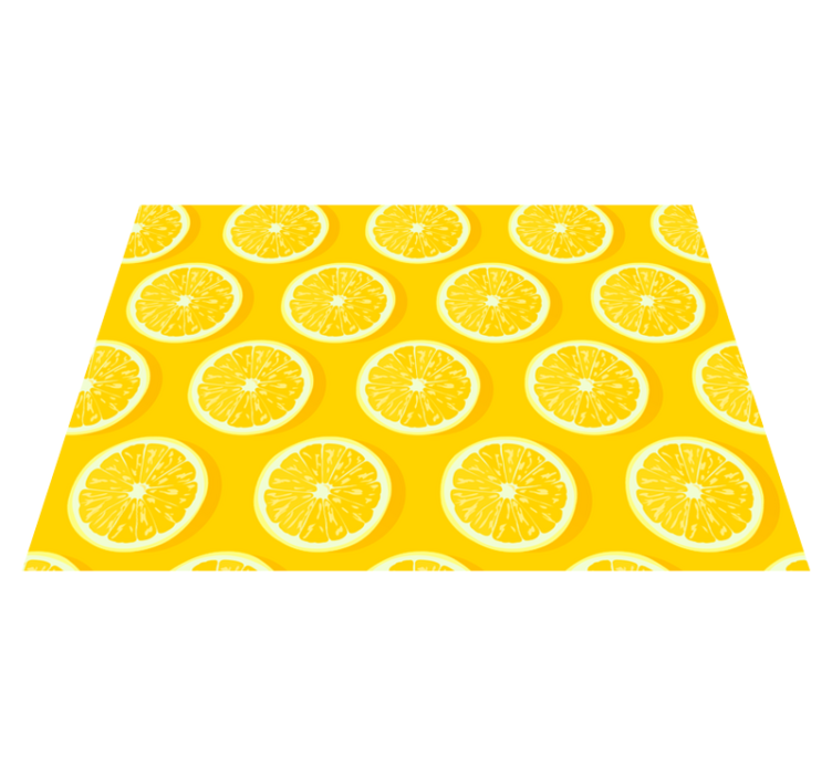 Lemon slices motif kitchen vinyl rug - TenStickers