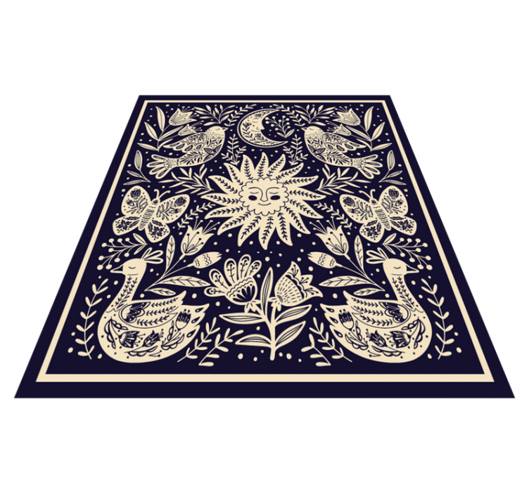 Celestial folk harmony bedroom vinyl rug - TenStickers