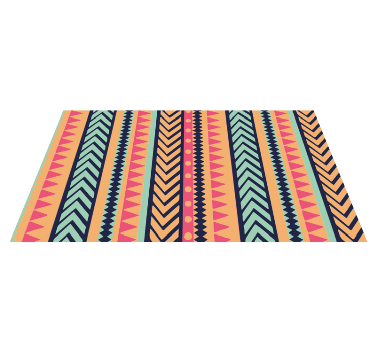 Lively Geometric Elements ethnic vinyl rug - TenStickers