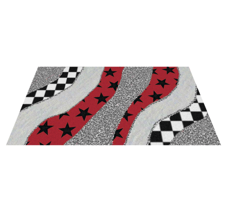 Starry red waves textured vinyl rug - TenStickers