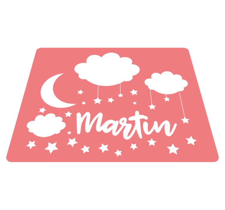 Sweet nigh sky with name kids vinyl rug - TenStickers