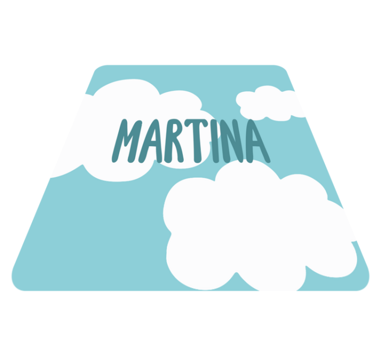 Sky and clouds with name personalised mat - TenStickers