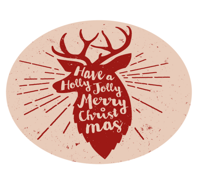 Christmas vinyl rug with christmas reindeer design - TenStickers