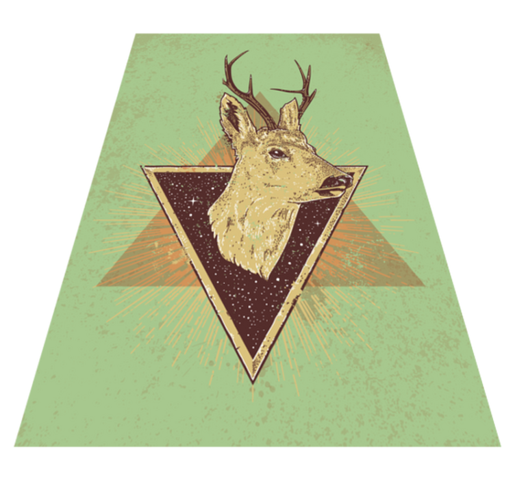 Stylized deer head animal vinyl rug - TenStickers