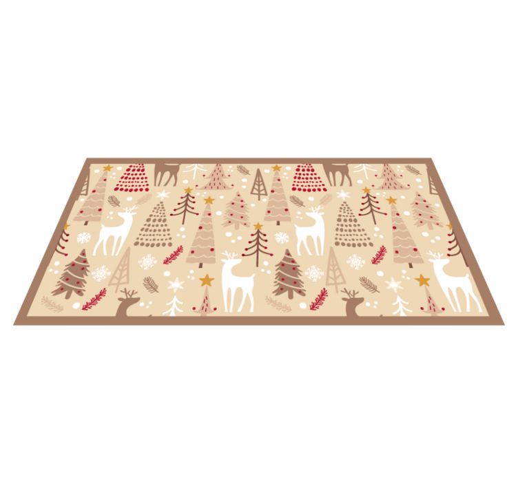 Festive Woodland Scene scandinavian vinyl rug - TenStickers