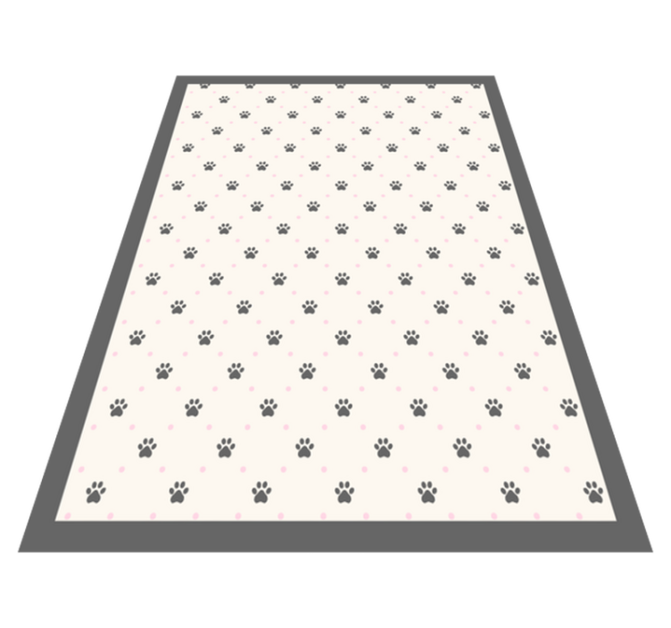 Black Paw Prints animal print vinyl rug - TenStickers