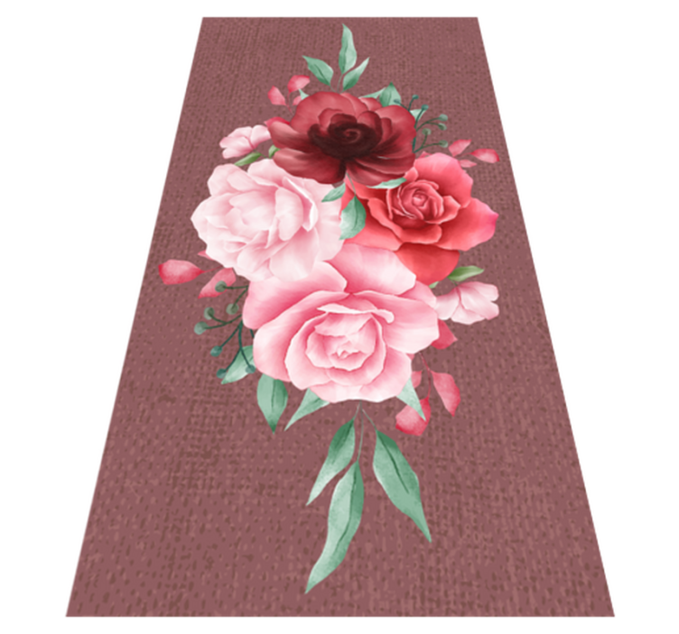 Rose Bouquet Elegance floral vinyl rug - TenStickers