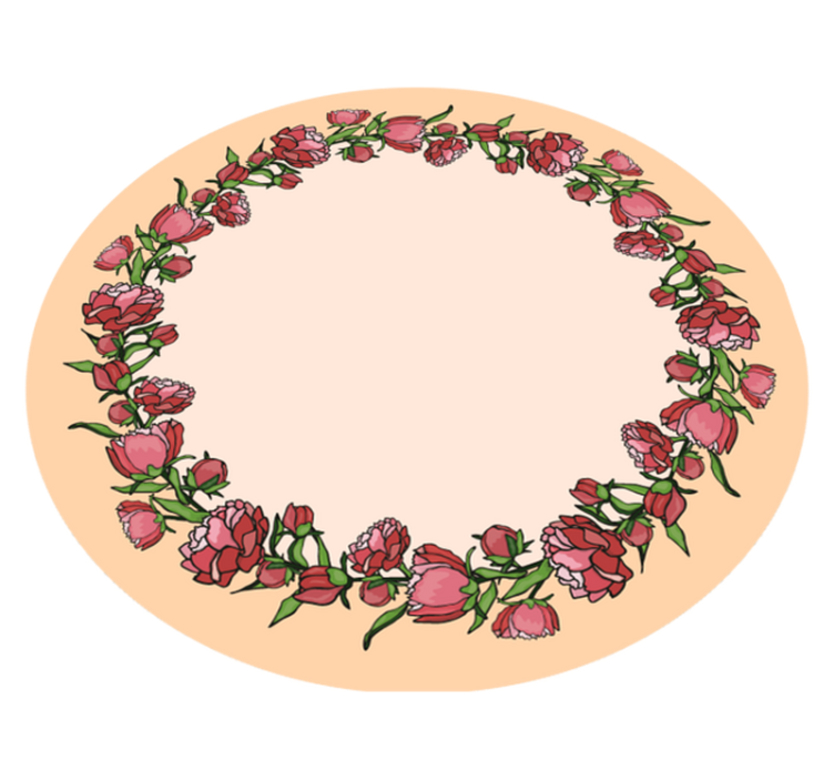Botanical Round Highlight floral vinyl rug - TenStickers